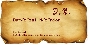Darázsi Nándor névjegykártya